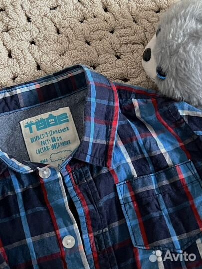 Рубашка в клетку для мальчика 80