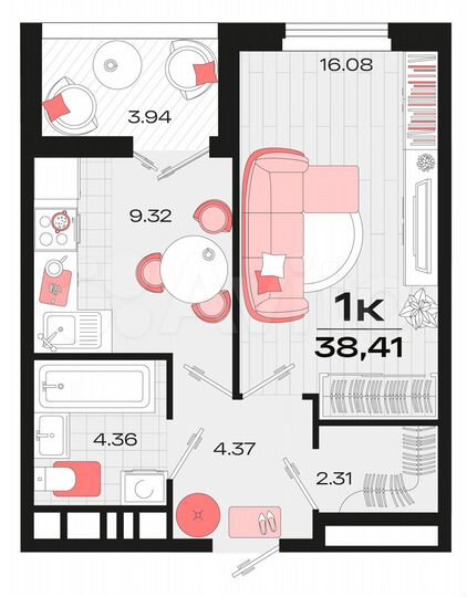1-к. квартира, 37,8 м², 7/14 эт.