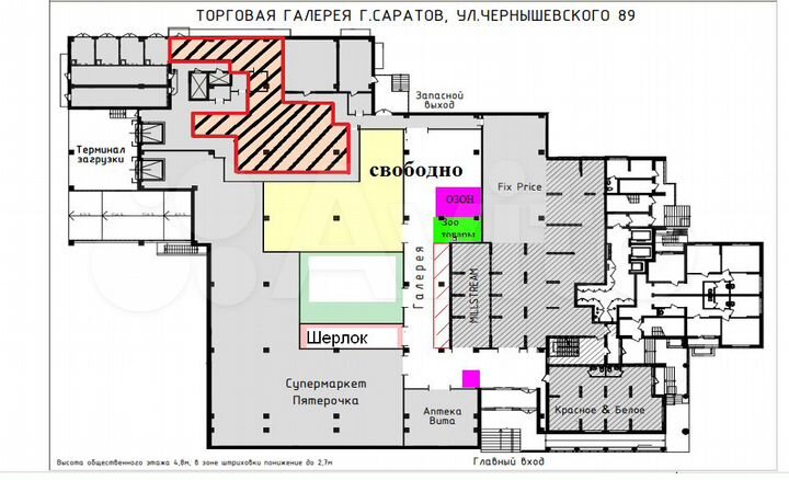 Торговая площадь, 50-250 м²