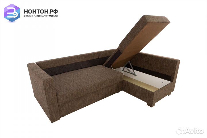 Диван угловой дельфин Джессика 2 коричневый