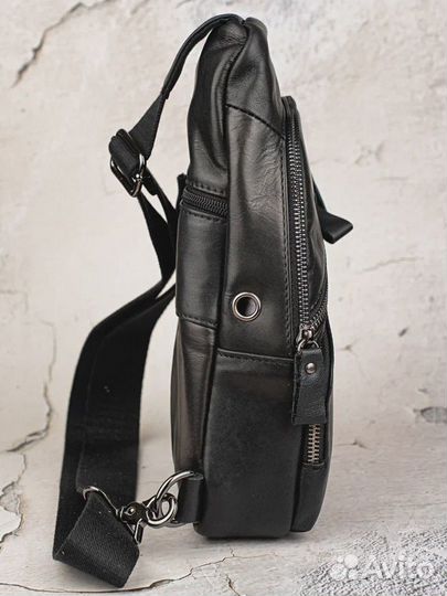 Сумка кожа черная мужсkая