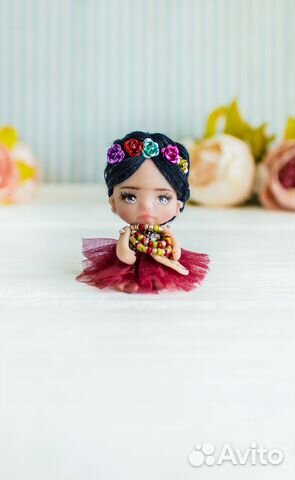 Миниатюрная кукла Фрида, портретная кукла на заказ