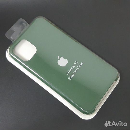 Силиконовый чехол на iPhone 11 тёмно-зелёный