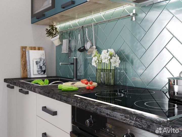 Кухня матовая с доводчиками