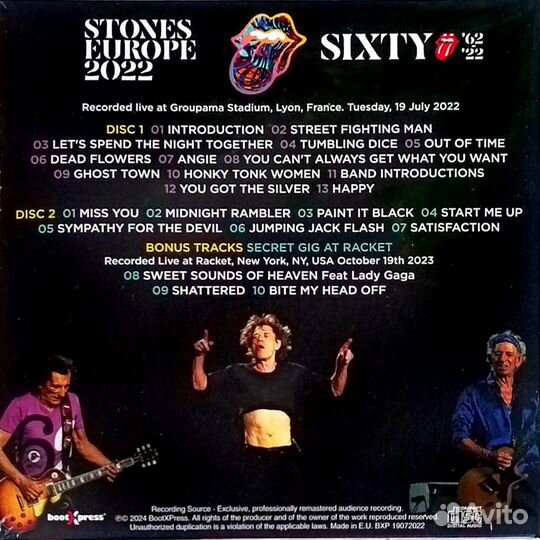 Rolling Stones Live France 2022 Sixty Tour 2CD