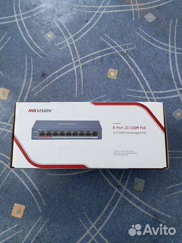 Коммутатор с PoE на 8 портов hikvision