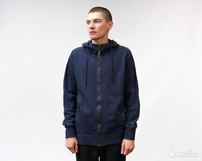 Зип худи CP Company Diagonal Raised Blue