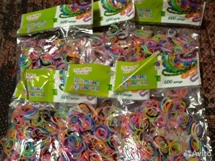 Резиночки цветные, для плетения и однотонные