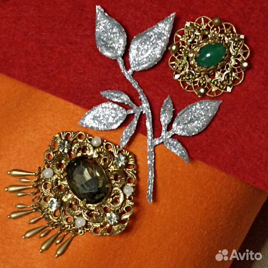 Антикварные броши. Чехословакия