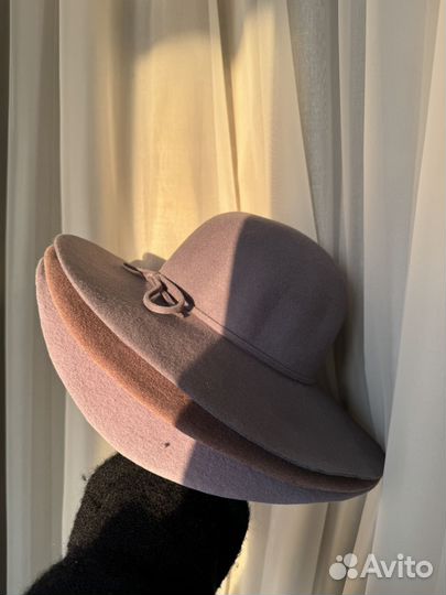 Серая женская фетровая шляпа