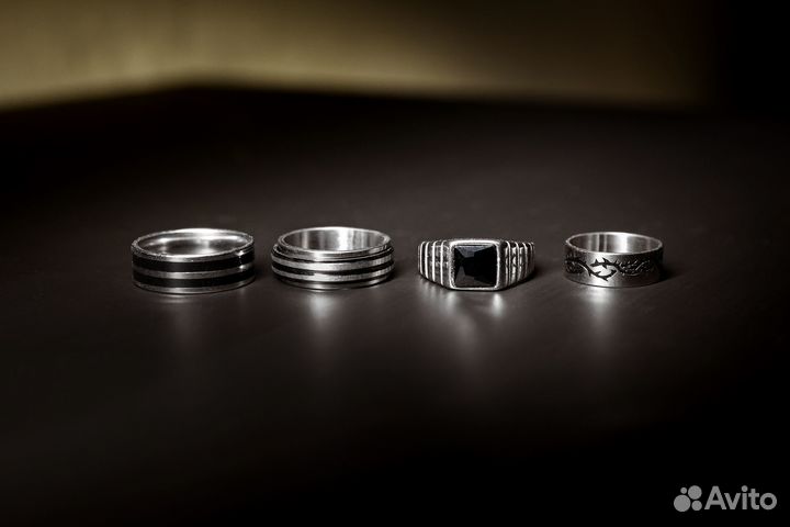 Кольцо мужское двойное с прокруткой