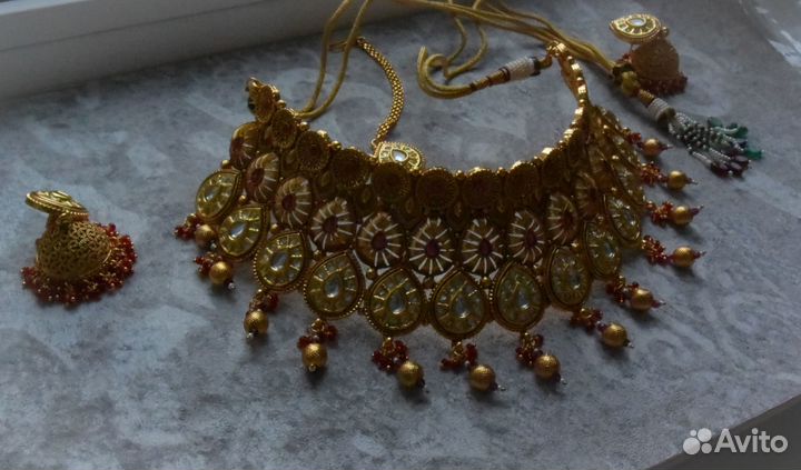 Колье серьги тика восток экзотика этно
