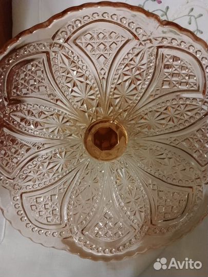 Вазы и конфетница цветное стекло СССР 60-е- 70 гг