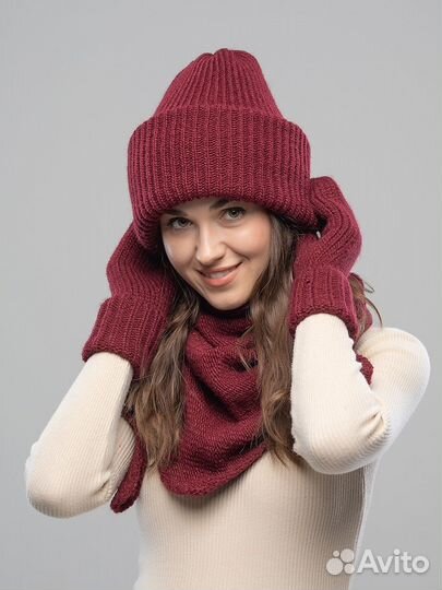 Комплект женский шапка и шарф