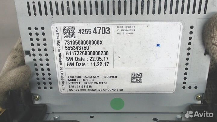 Магнитола Chevrolet Malibu, 2018