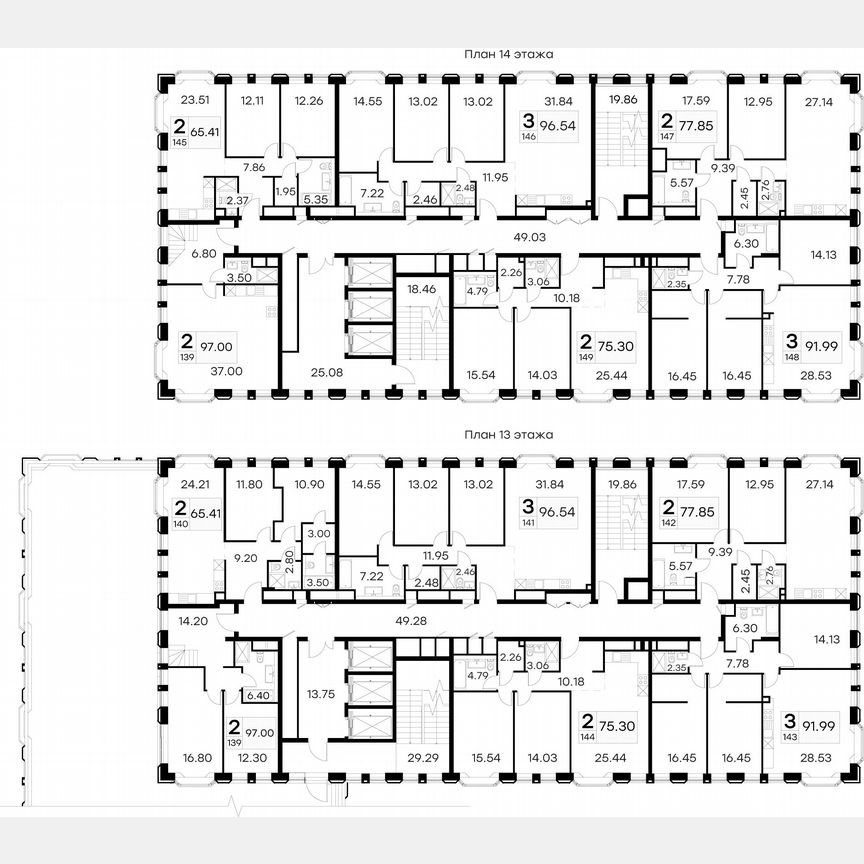 2-к. апартаменты, 97 м², 13/21 эт.