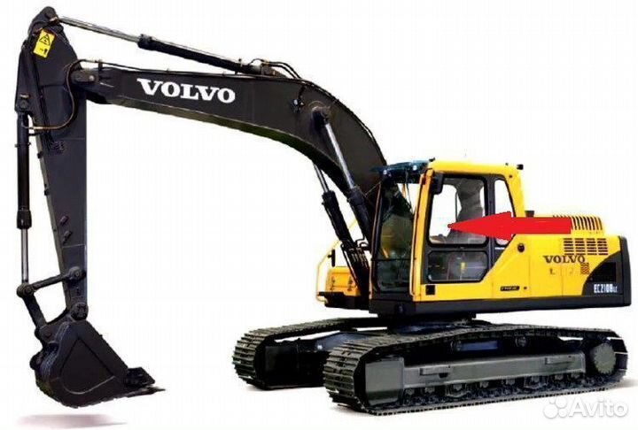 Стекло двери верхнее на экскаватор Volvo EC