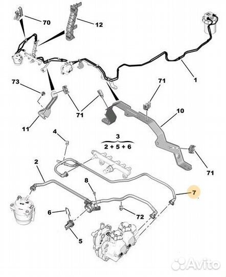 Трубка топливная Peugeot Expert 3 Dw10Cted4