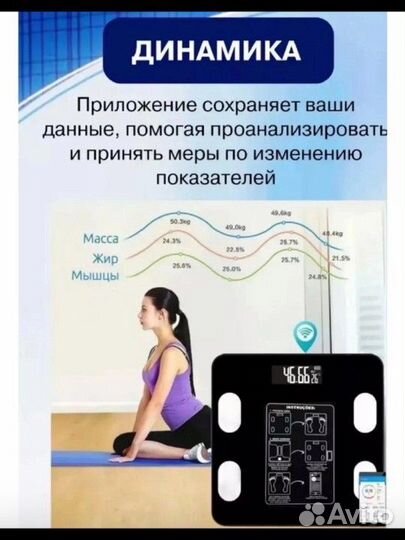 Весы напольные умные, электронные