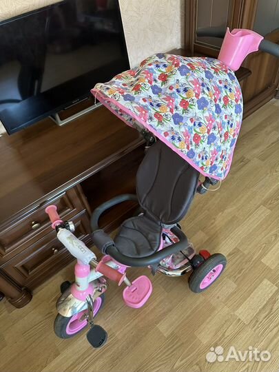 Детский 3х колесный велосипед с ручкой