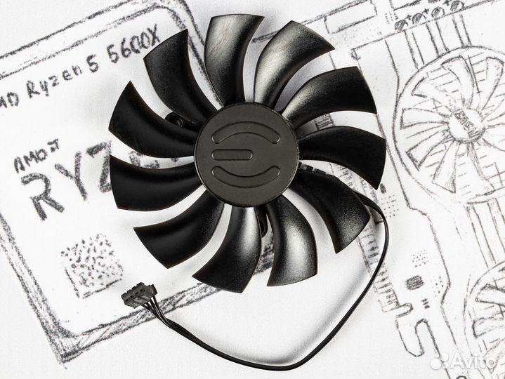 Вентилятор для видеокарты evga GTX 1060 87мм