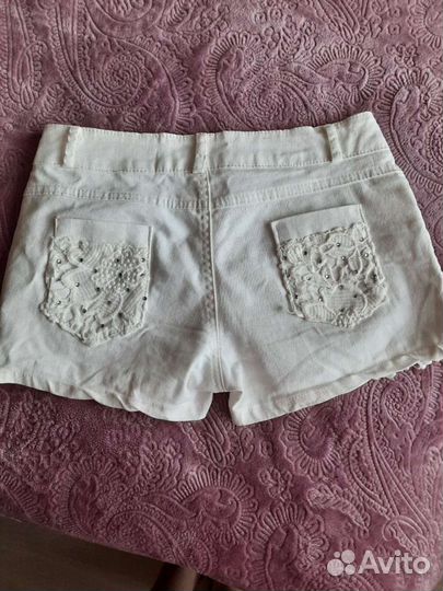 Шорты белые джинсовые, размер S