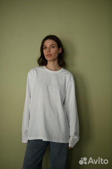 Лонслив белый хлопок
