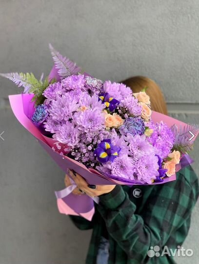 Хризантемы Гипсофила Букет цветов с доставкой