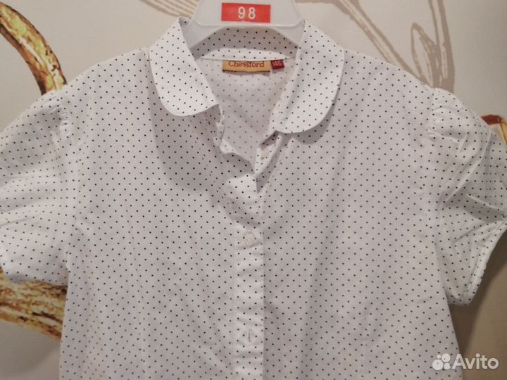 Блузка школьная для девочки 140 хлопок
