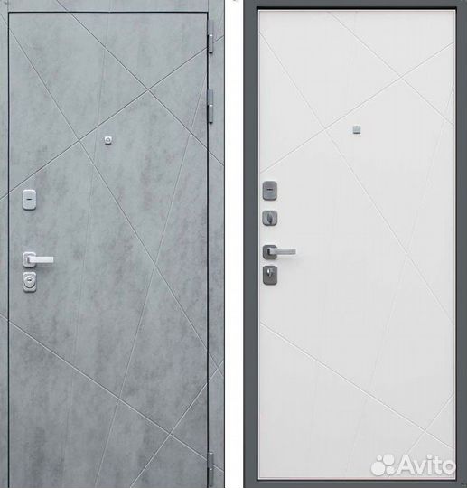 Дверь входная Бетон тёмный металлическая