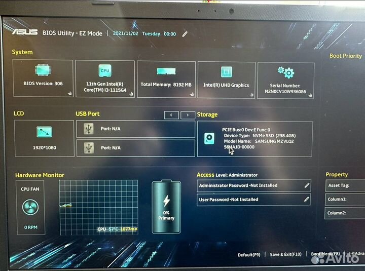 Asus i3-1115G4/FullHD/IPS/SSD/8Гб озу