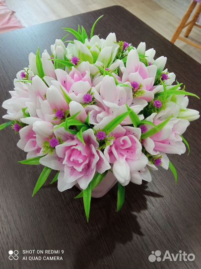 Букет из мыльных цветов