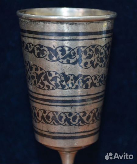 Серебряная рюмка. - 875 пр. кубачи. вес 47.9 гр