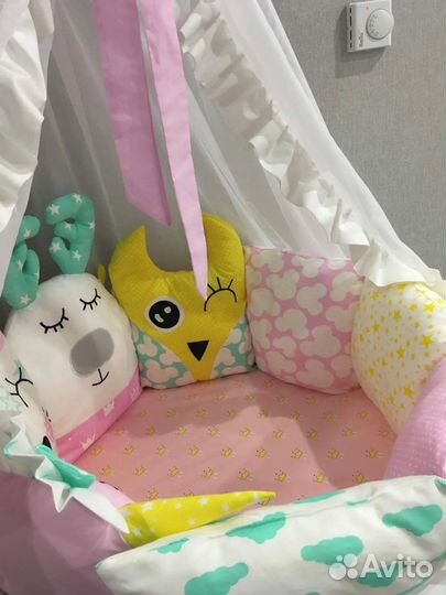 Бортики подушки в детскую кроватку