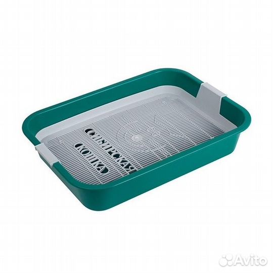 Лоток - туалет Сибирская Кошка Зеленый с сеткой 37