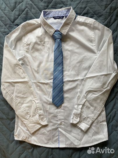 Рубашка белая с галстуком