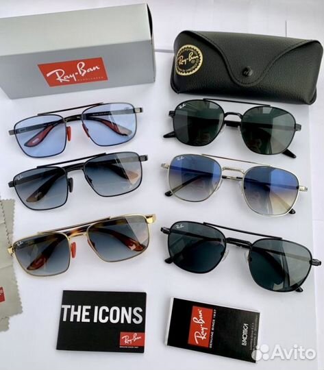 Очки ray ban ferrari пепельные