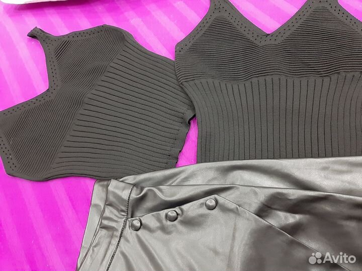 Одежда 46р шорты кожаные топы турция чулки