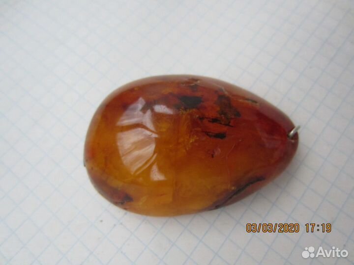Вставка для кулона Натуральный Янтарь