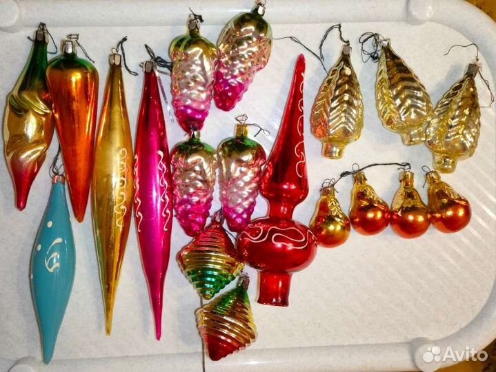 Елочные игрушки СССР (на прищепке и верёвке)
