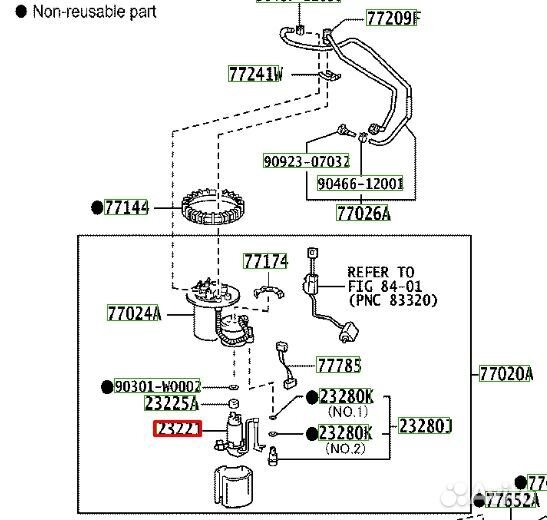 Топливный насос оригинал toyota-aisin 23220-0T131