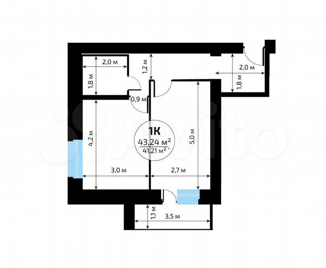 1-к. квартира, 41,2 м², 6/16 эт.