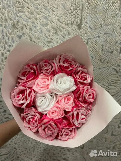 Розы из атласных лент на заказ