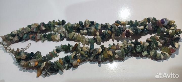 Бусы из натуральных камней, гранат, тигровый глаз