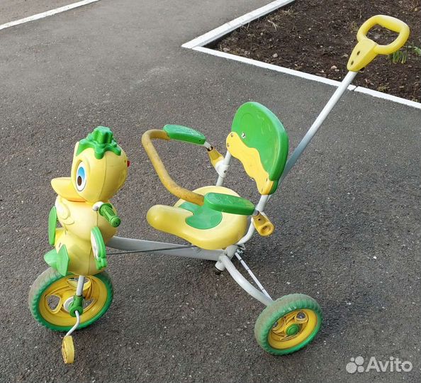Детский 3х колесный велосипед-утёнок, с род. ручк