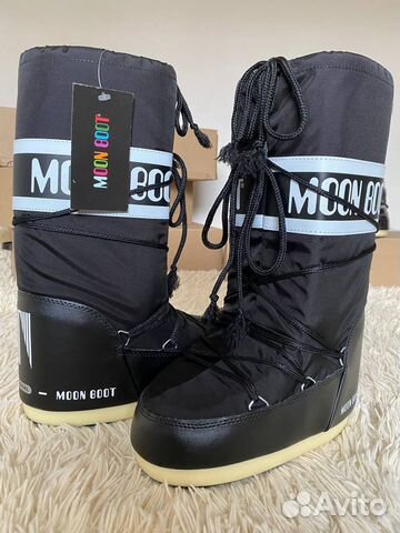 Луноходы Moon Boot черные женские высокие мунбуты купить в Москве ...