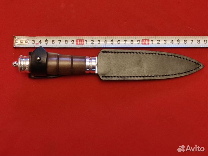 Нож, сталь Х12мф,HRC 60, ножны кожа, новый