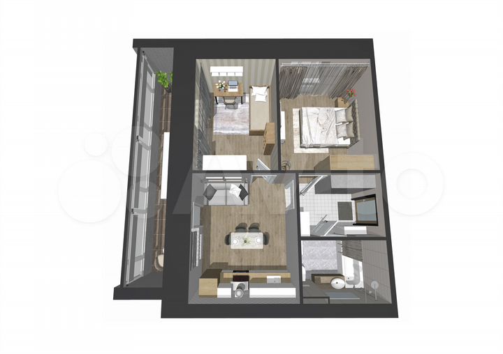 2-к. квартира, 53 м², 4/5 эт.