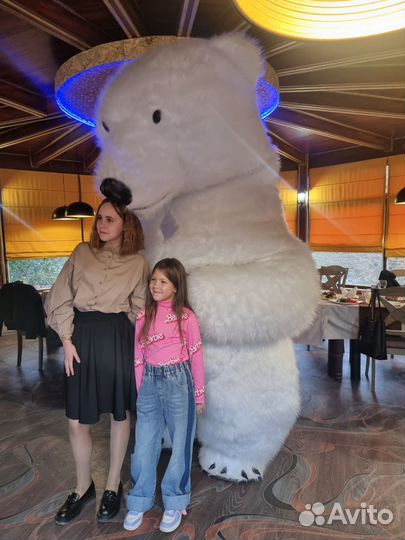 Белый мишка поздравление ростовой медведь аниматор