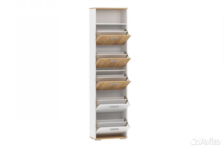 Тумба для обуви Санти (Белый/Крафт золотой)